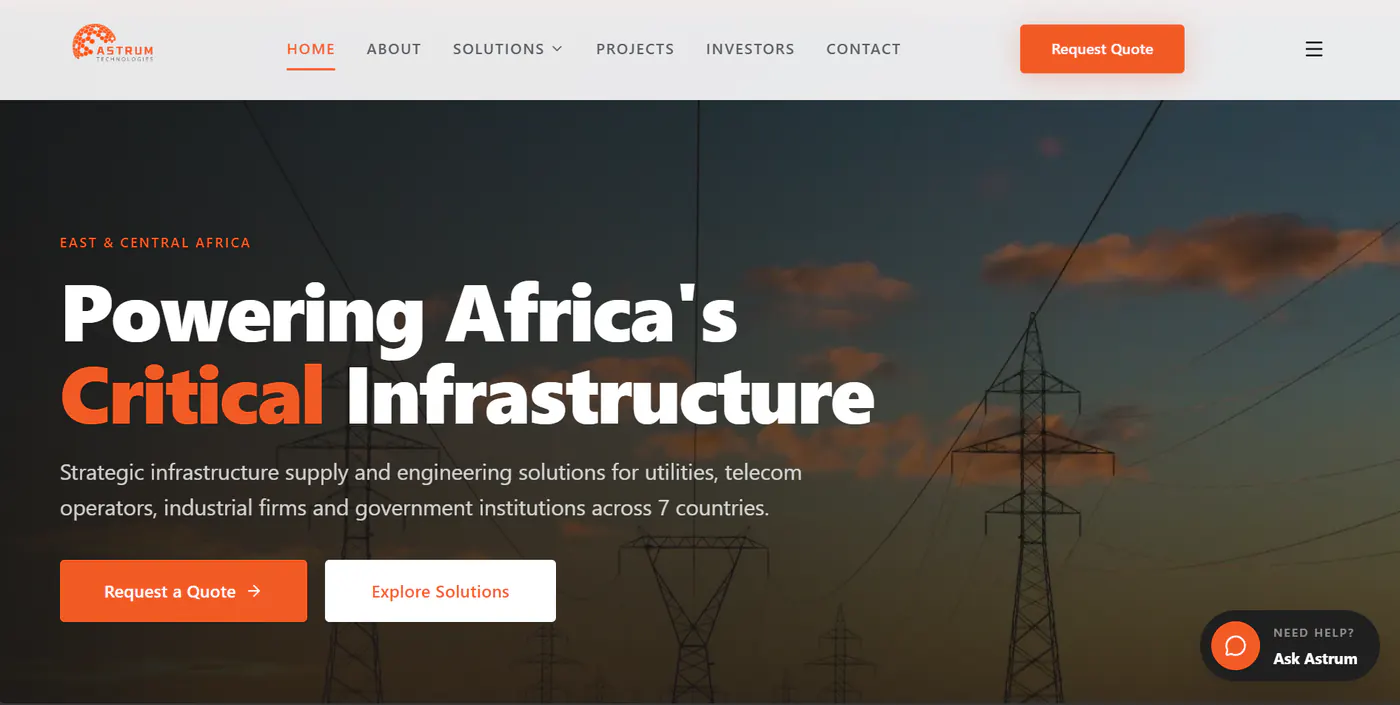 Astrum Technologies project screenshot